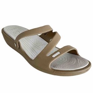 CROCS Open-toe Strappy Mule Sandals Tan 11